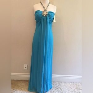 Sexy Blue Women’s Halter Dress Summer Dress, Prom Dress, Maxi Dress